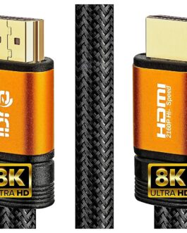 IBRA Câble HDMI 2.1 orange 8K ultra haut débit de 48 Go/s