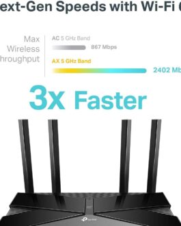 Routeur WiFi intelligent TP-Link WiFi 6 AX3000 – Routeur 802.11ax, Gigabit, bibande, OFDMA, MU-MIMO (Archer AX50)