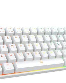 DREVO Calibur V2 TE 71 touches 60 % petit clavier de jeu mécanique filaire RGB compact pour PC/Mac, USB Type-C, interrupteur bleu OUTEMU blanc