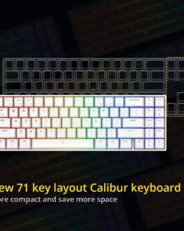 DREVO Calibur V2 TE 71 touches 60 % petit clavier de jeu mécanique filaire RGB compact pour PC/Mac, USB Type-C, interrupteur bleu OUTEMU blanc